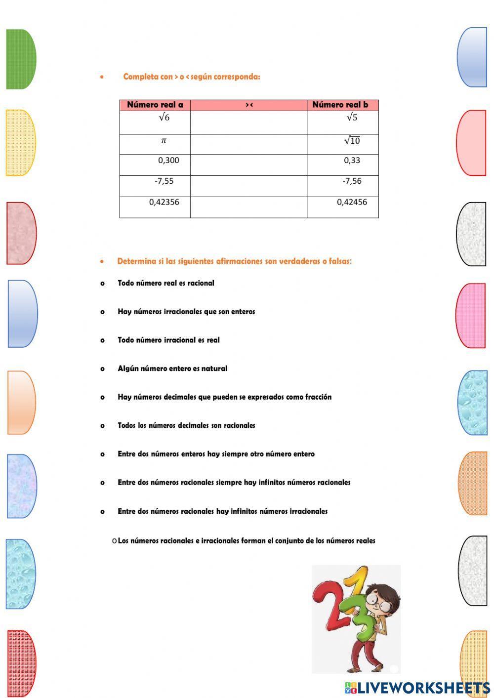 Números Reales 4º ESO