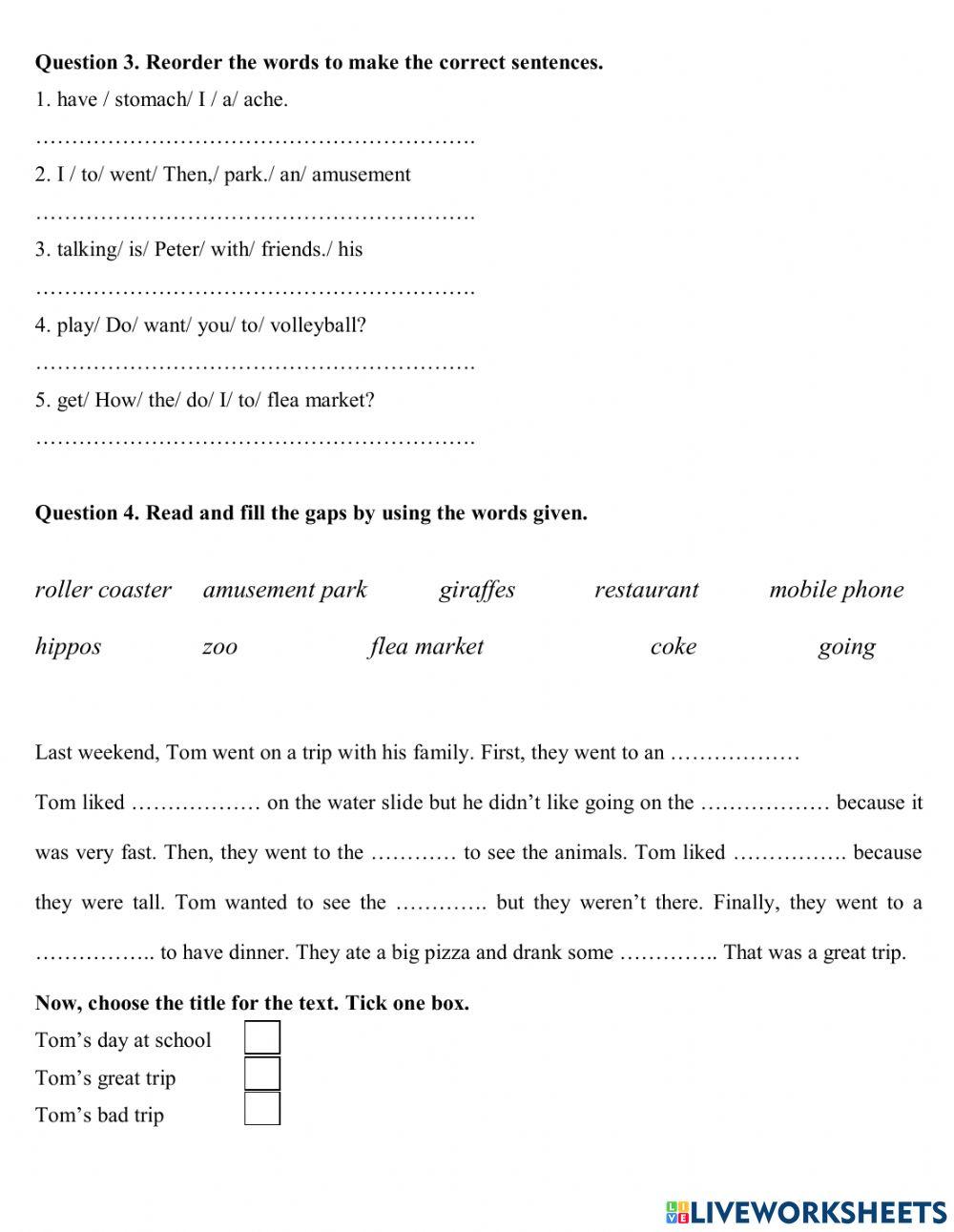 Grade 5 - Test - Semester 1