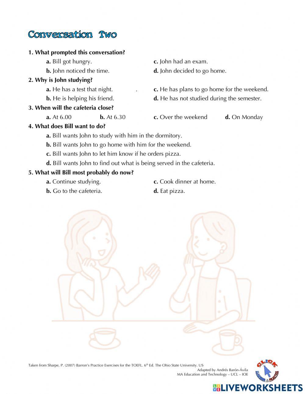 Listening Ex. 10-12: TOEFL