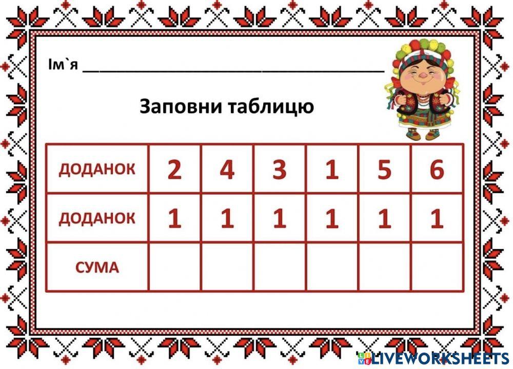 Приклади exercise for 1 | Live Worksheets