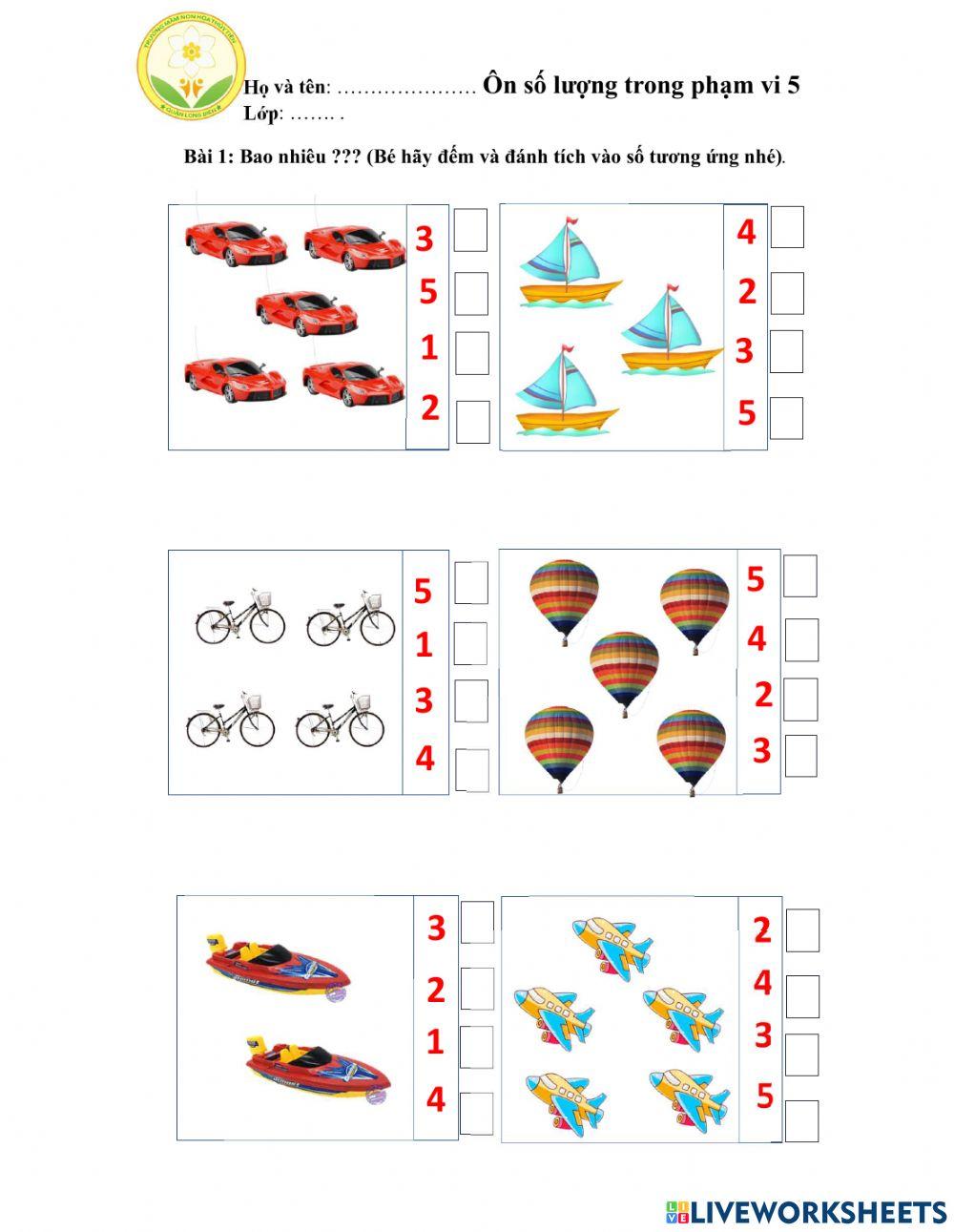 Ôn trong phạm vi 5