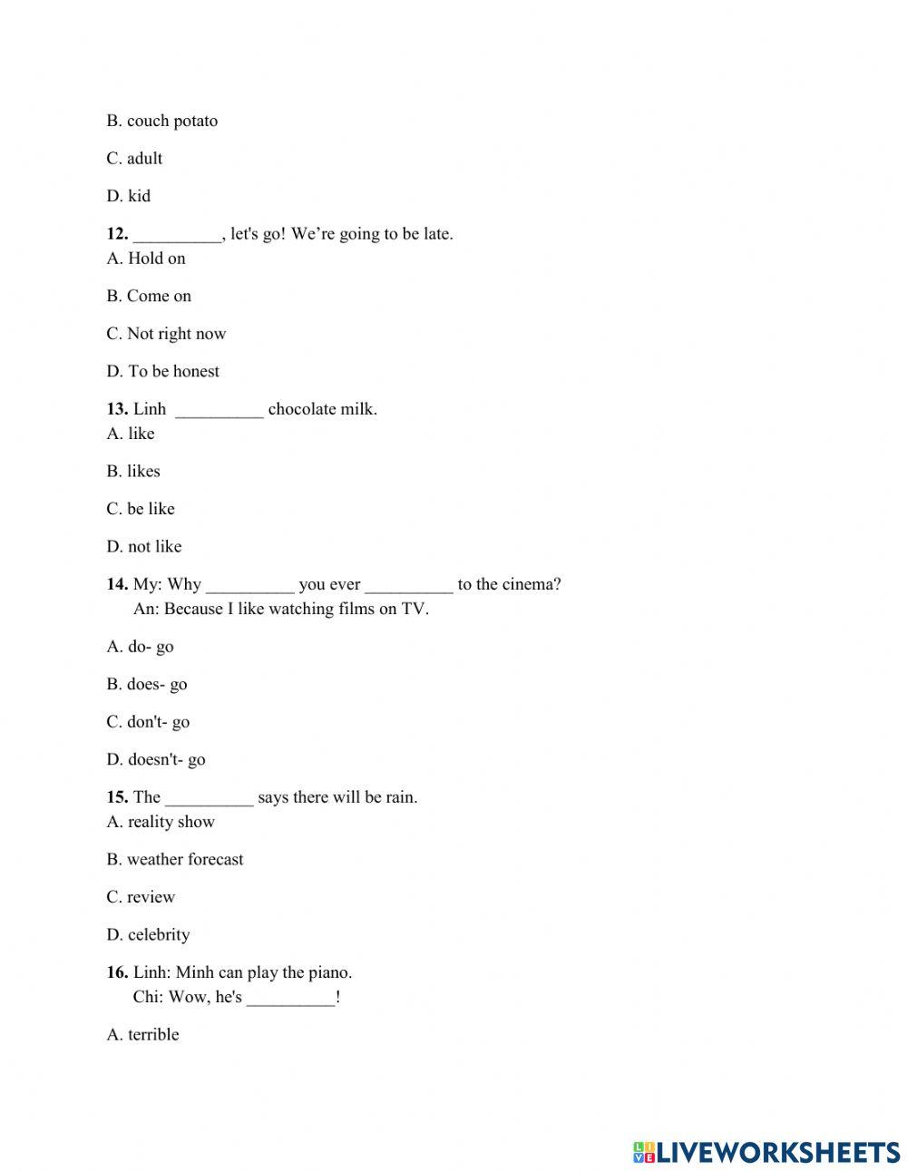 Test for Grade 7 - Quang + Duy