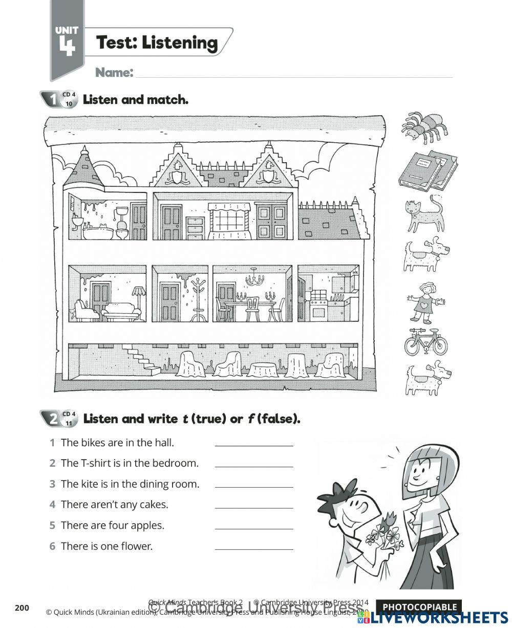 Quick Minds 3. Unit 4. Listening