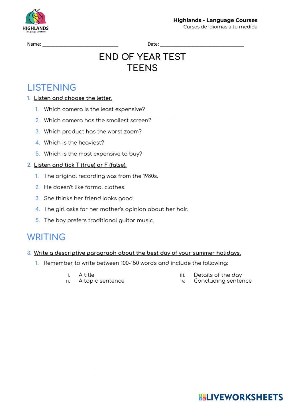 Impact 1 - Final exam