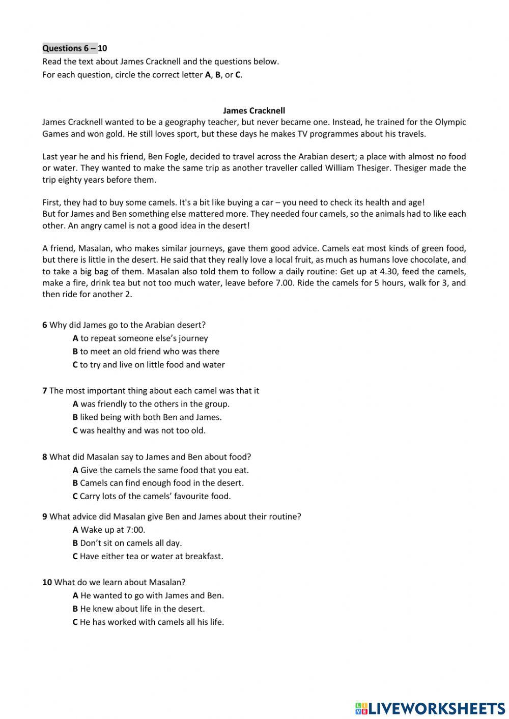 Empower A2 end of term test AMERICAN worksheet | Live Worksheets