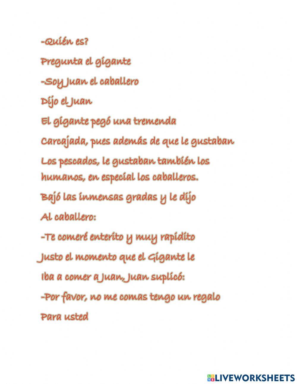 Lectura y cuestionario