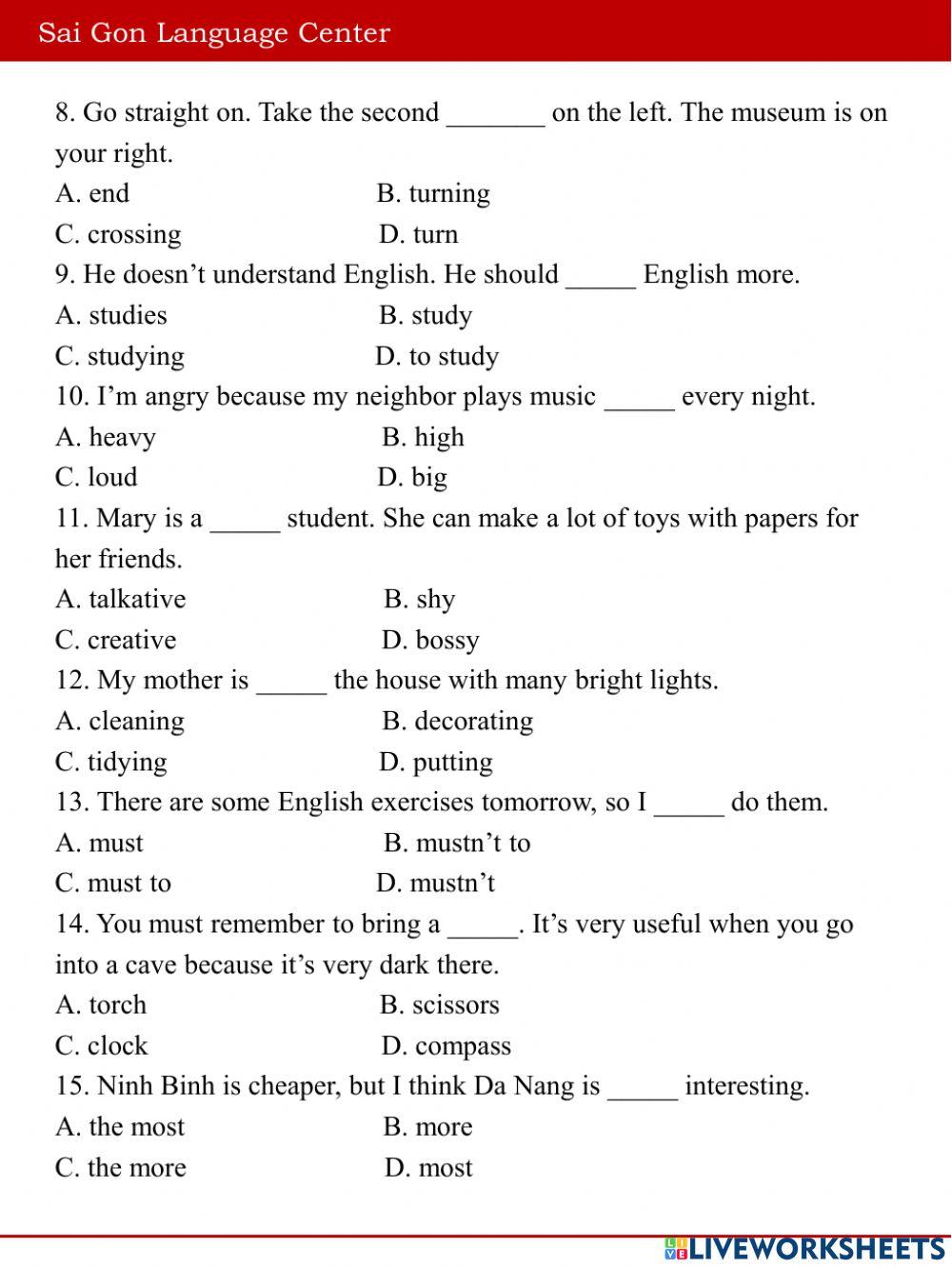 Test 3 English 6