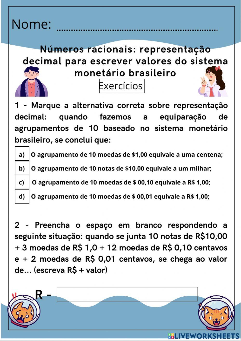 Números decimais por representação decimal