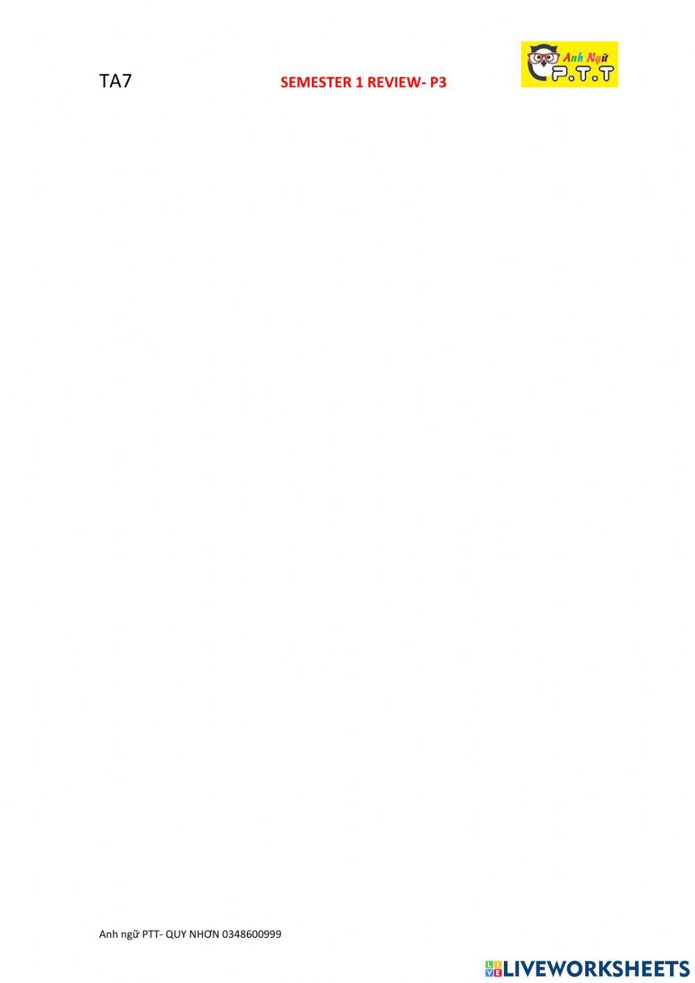 Ta7 semester 1- review 2 writing qtrung