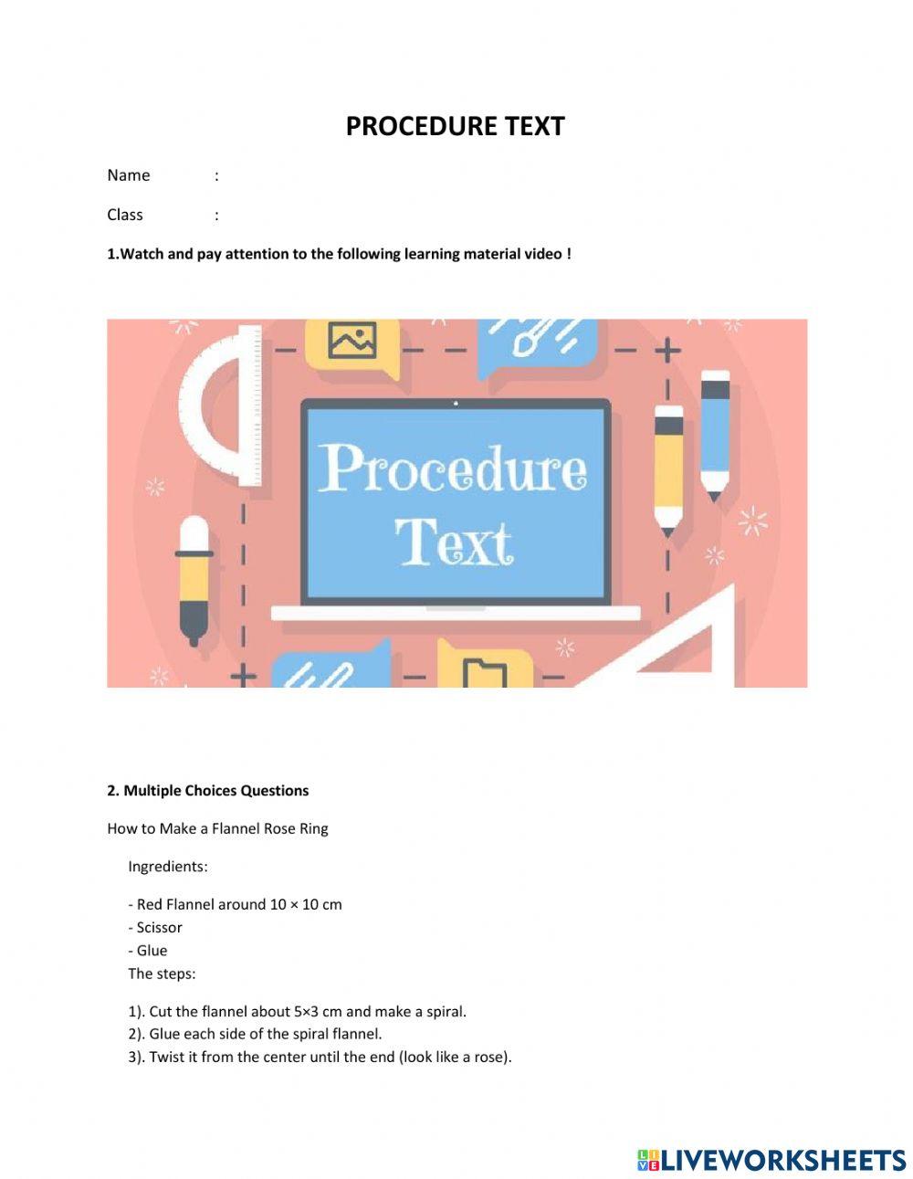 Procedure Text 2250720 | DINDA KALISTA MAHARANI