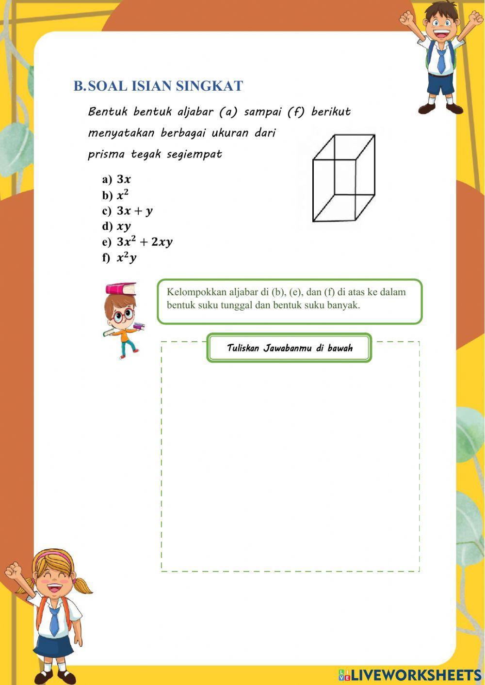LKPD Menyederhanakan Bentuk Aljabar