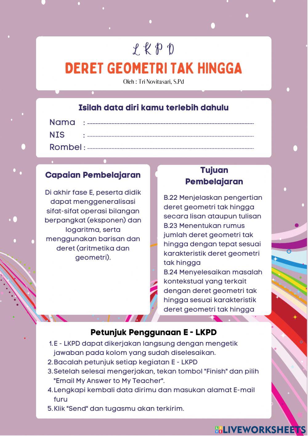 Deret Geometri Tak Hingga