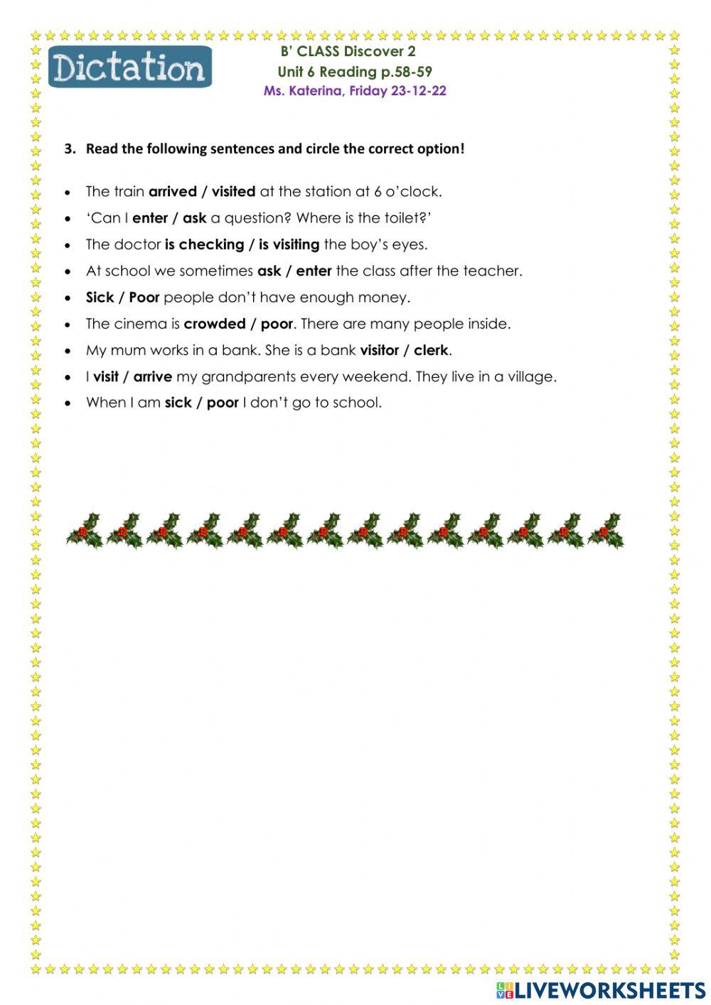 Oxford discover 2 unit 6 reading