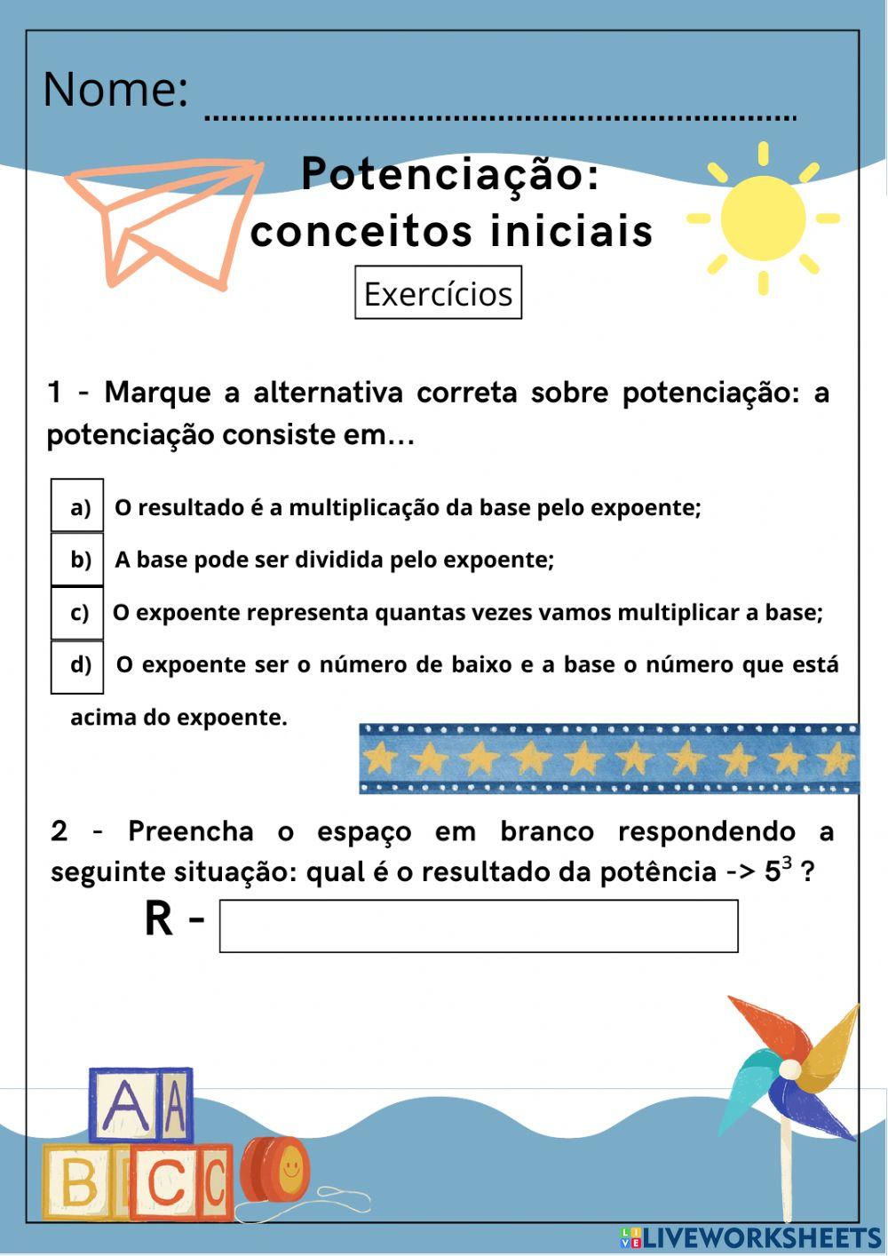 Potenciação conceitos