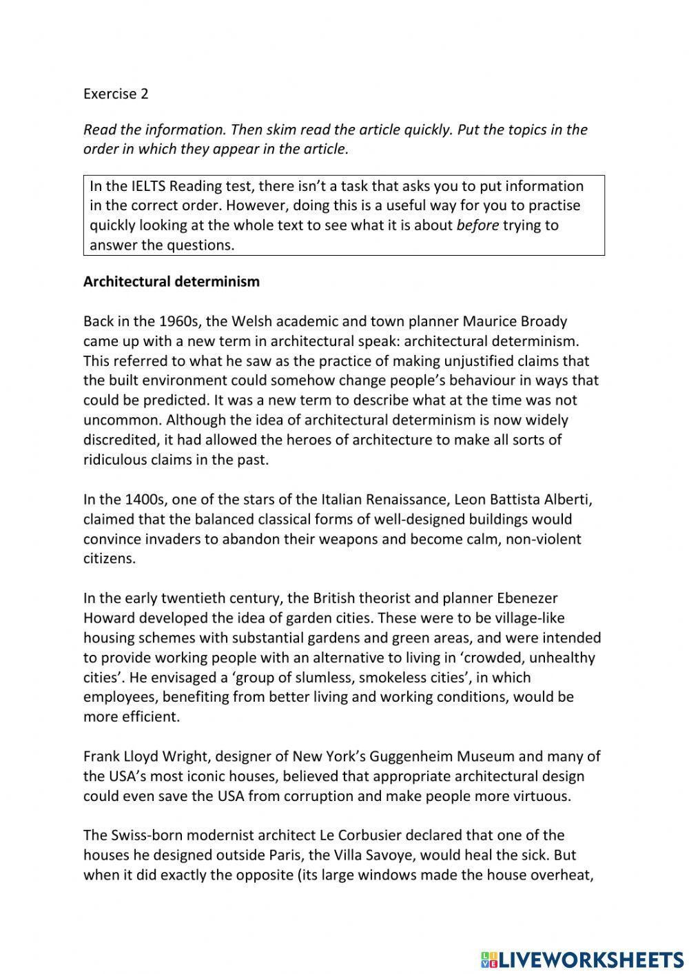 IE3, Unit 3, Reading, Exercise 2