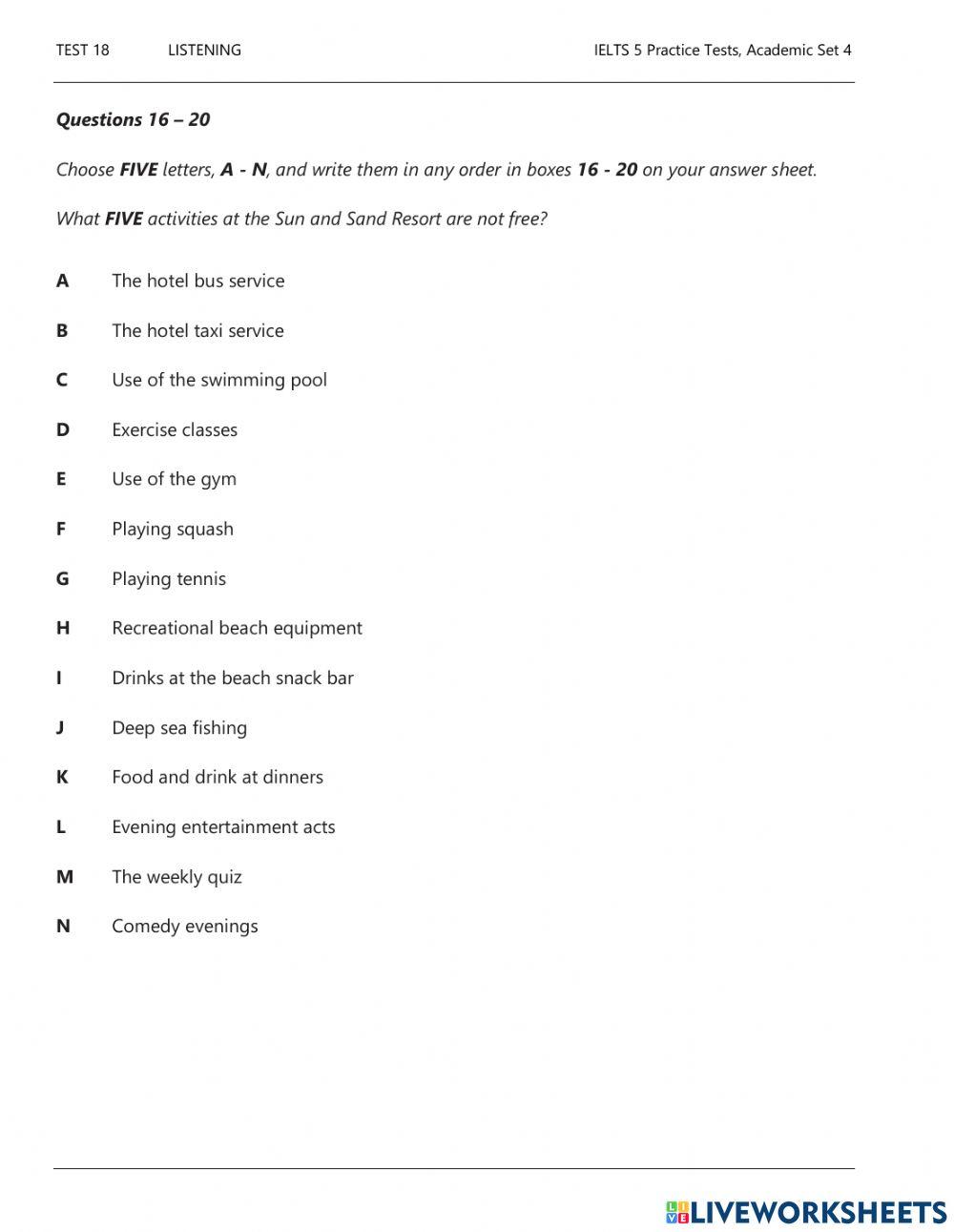 Ielts Listening - Final Test Ielts Listening - Final Test