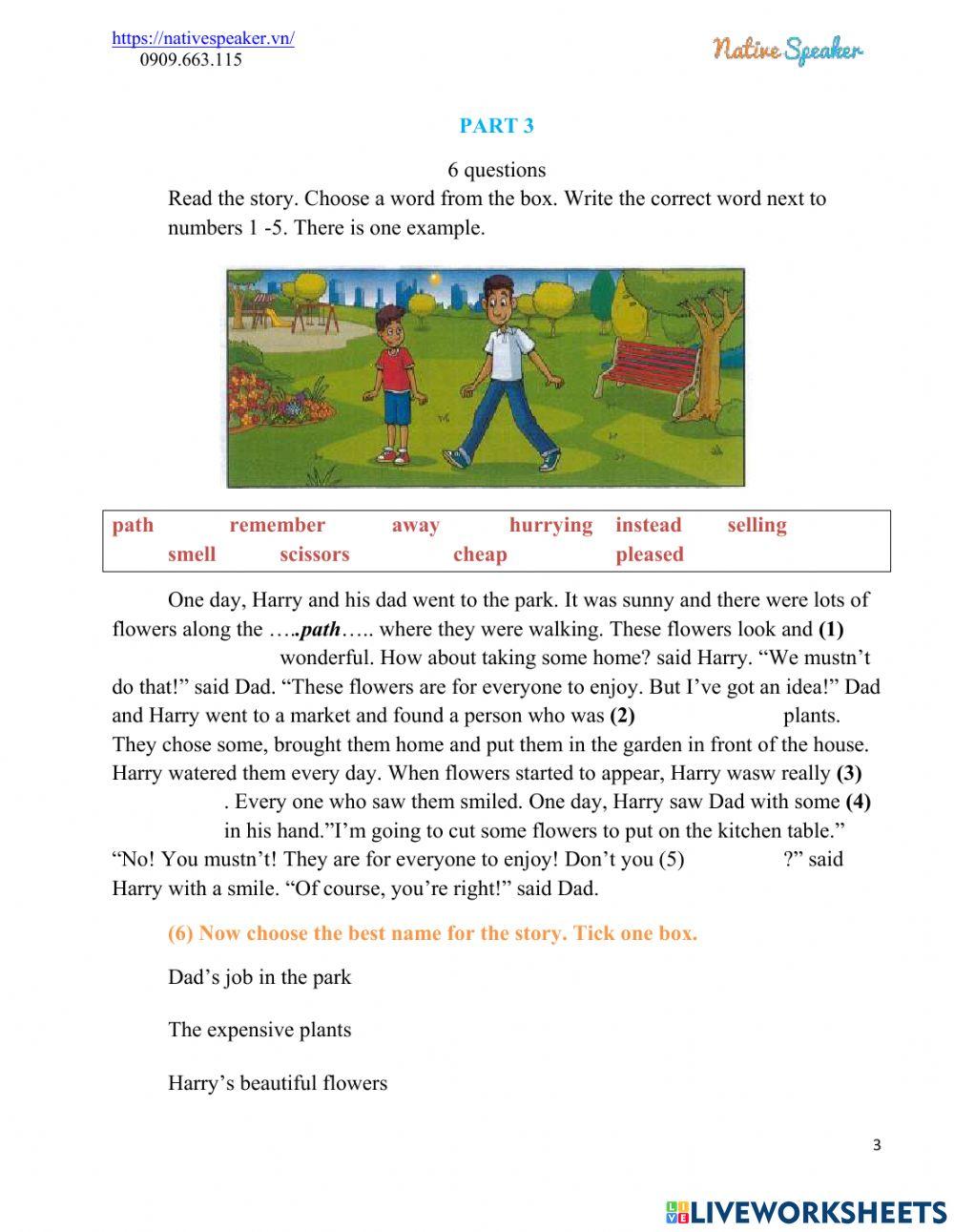 Reading and writing test 3 practice 3