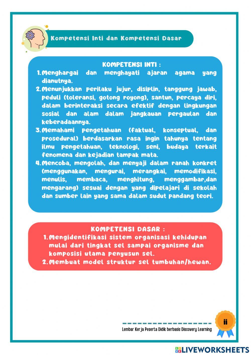 Kegiatan 1 -Konsep Sistem Organisasi Kehidupan-