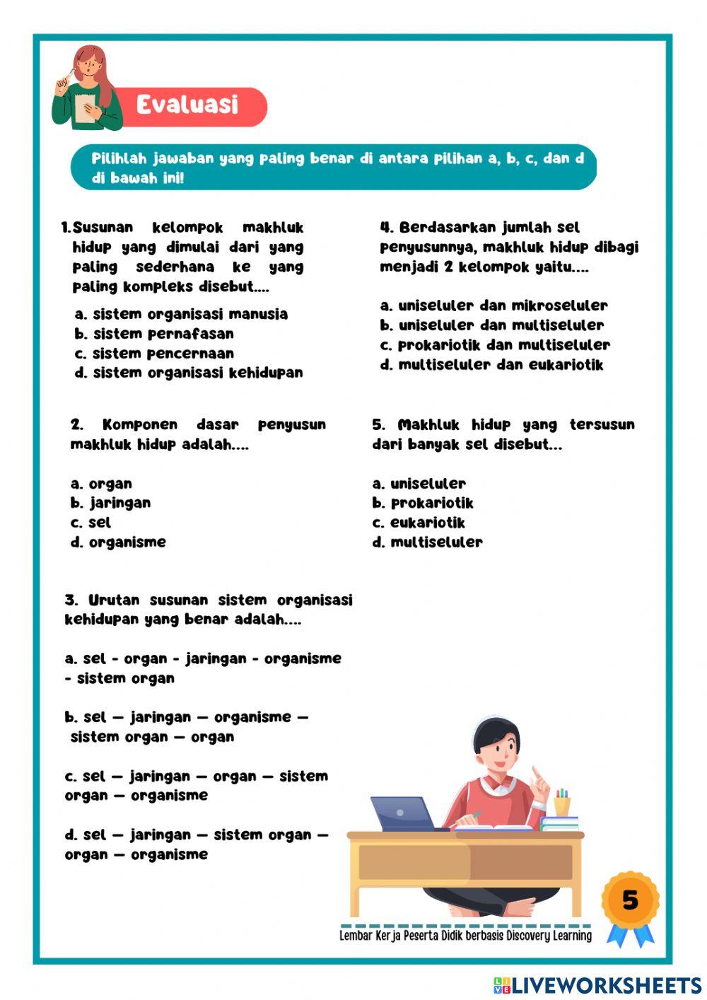 Kegiatan 1 -Konsep Sistem Organisasi Kehidupan-