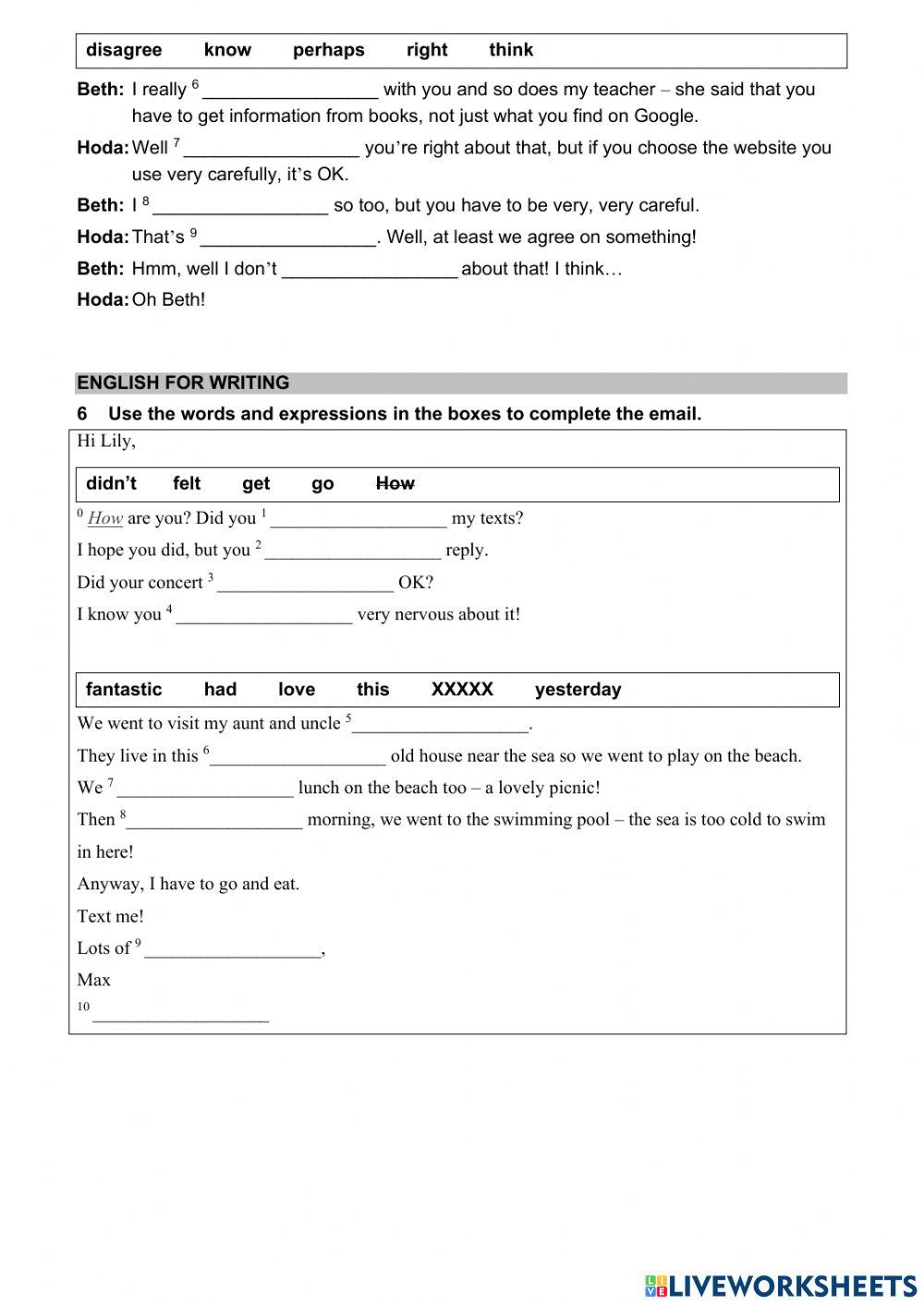 WW 1 Unit 7 language