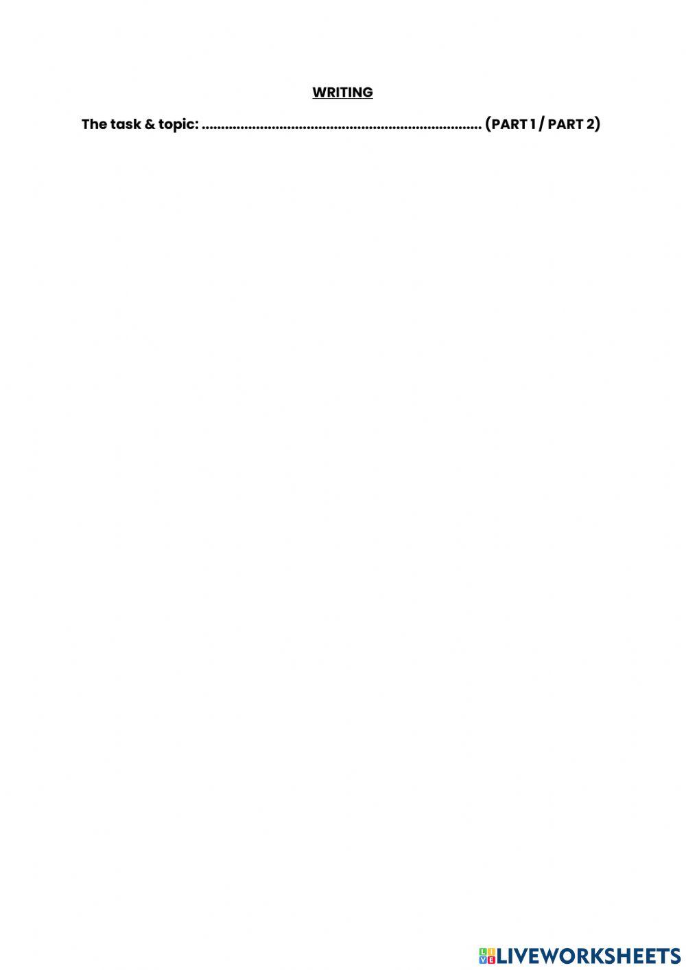 C1 Advanced (Sample Paper 1): Answer Sheet