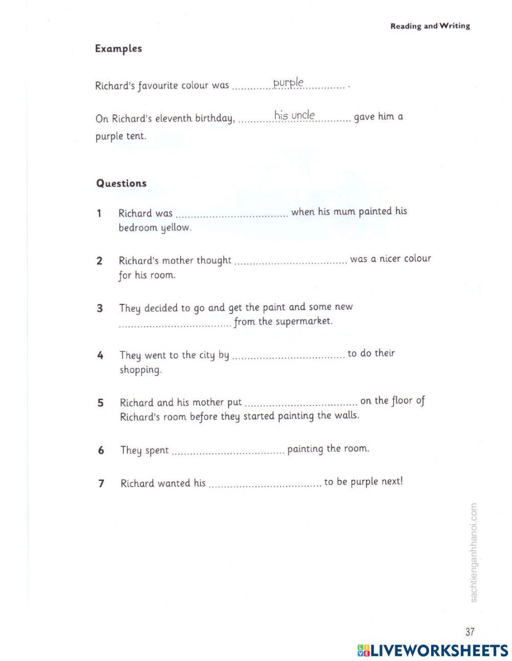 Flyers 1 reading test 2