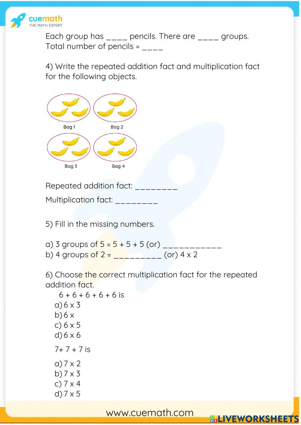 Multiplication as repeated addition