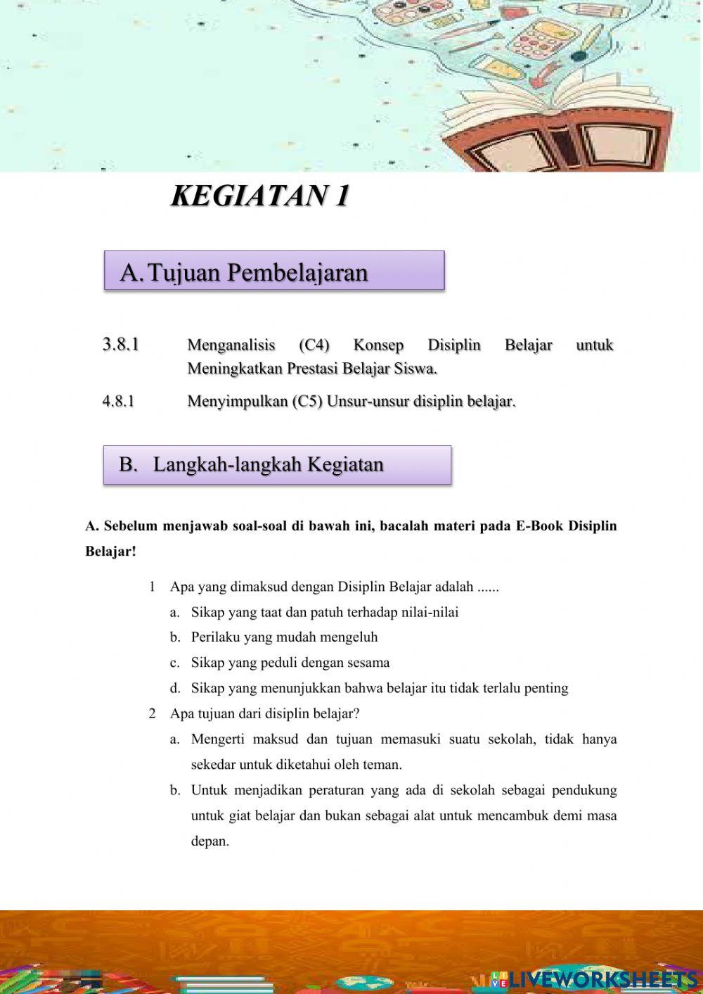 LKPD Materi Disiplin Belajar