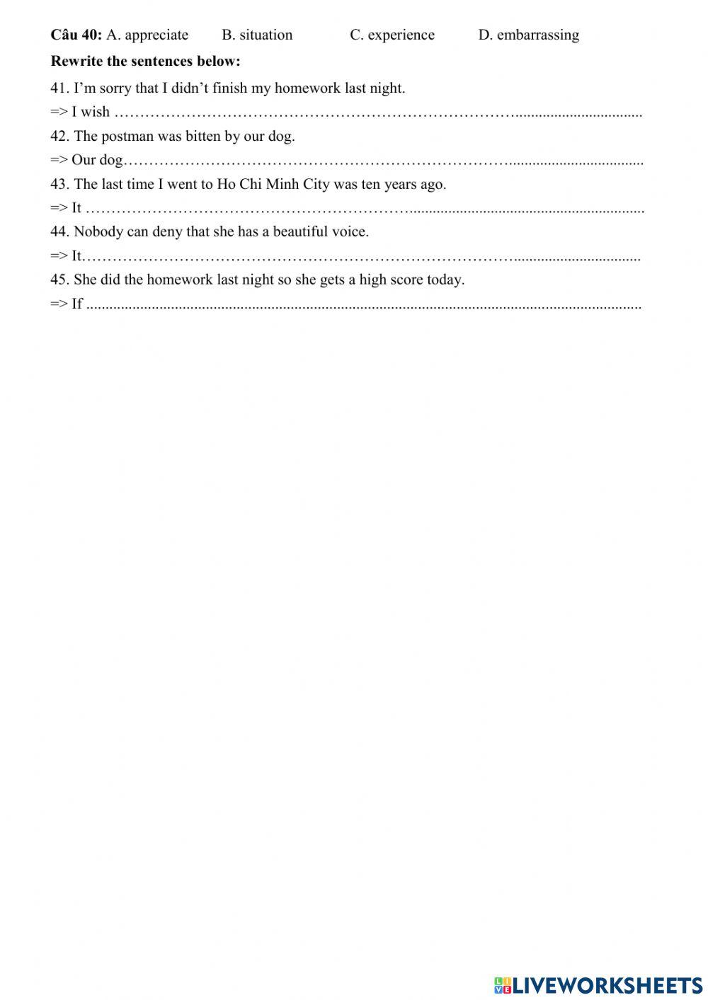 Ôn tập HK1 lớp 11 đề 4