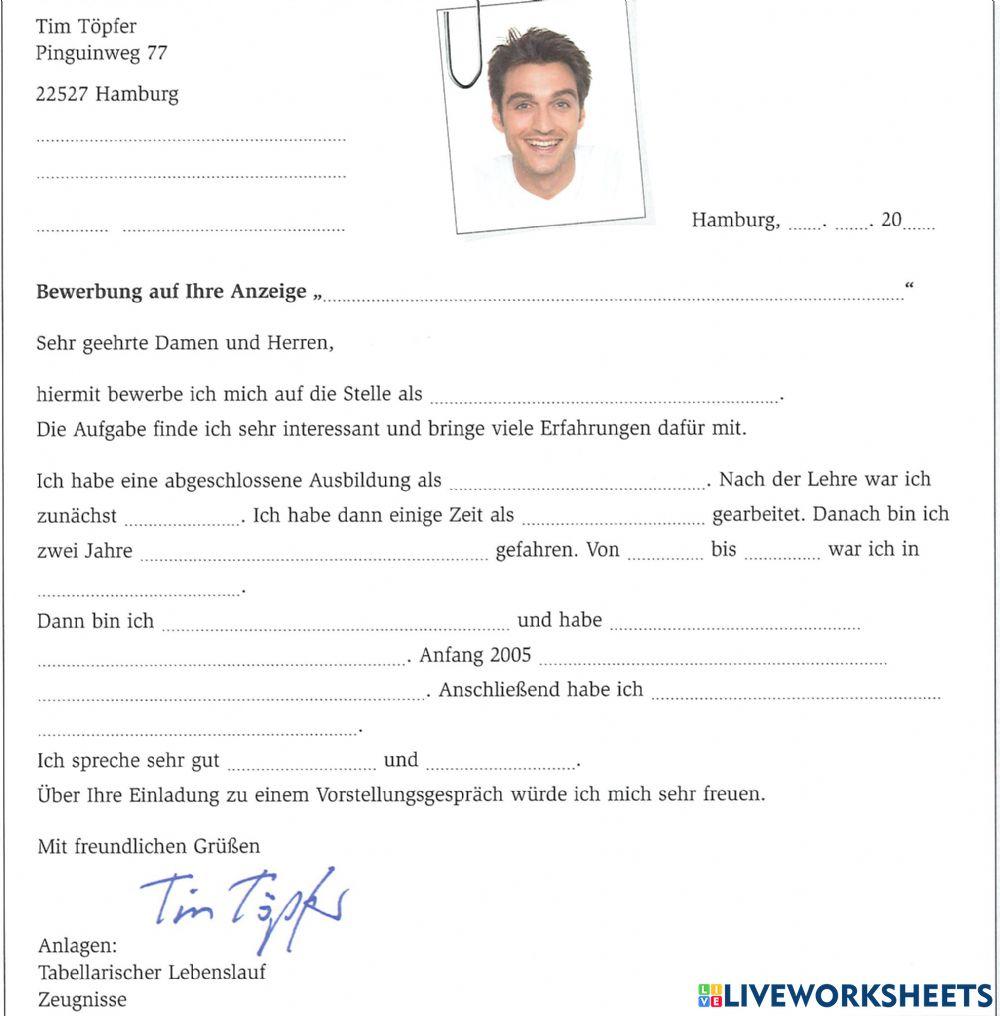 Lagune2 LE25 Toms Bewerbungsschreiben