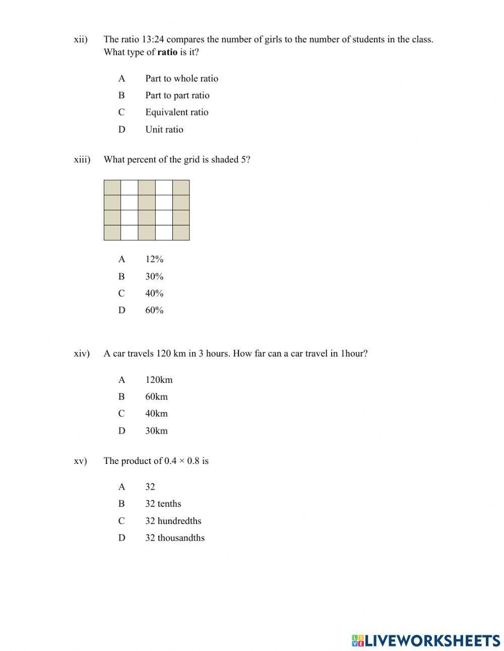 Numbers and Operations Numbers and Operations