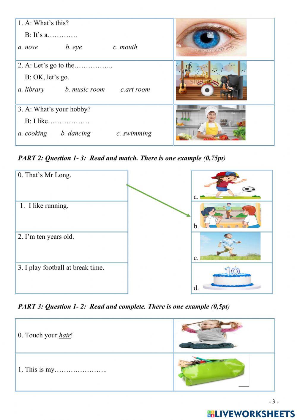TEST TERM - Grade 3 No2