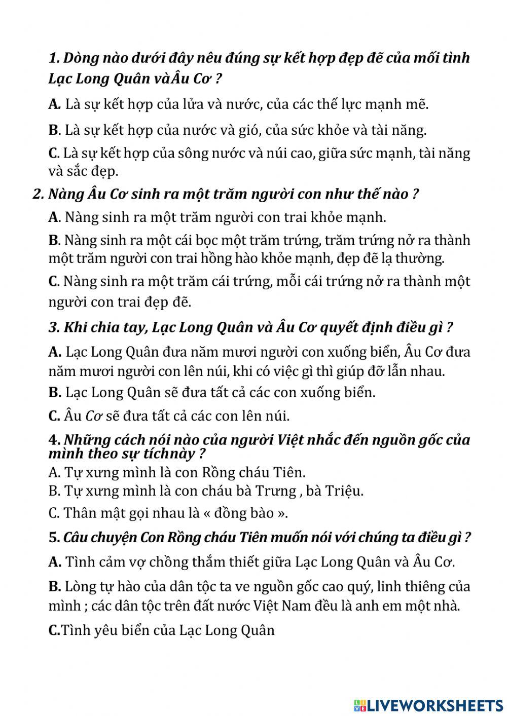 Phiếu Bài Tập Tiếng Việt - Tuần 17