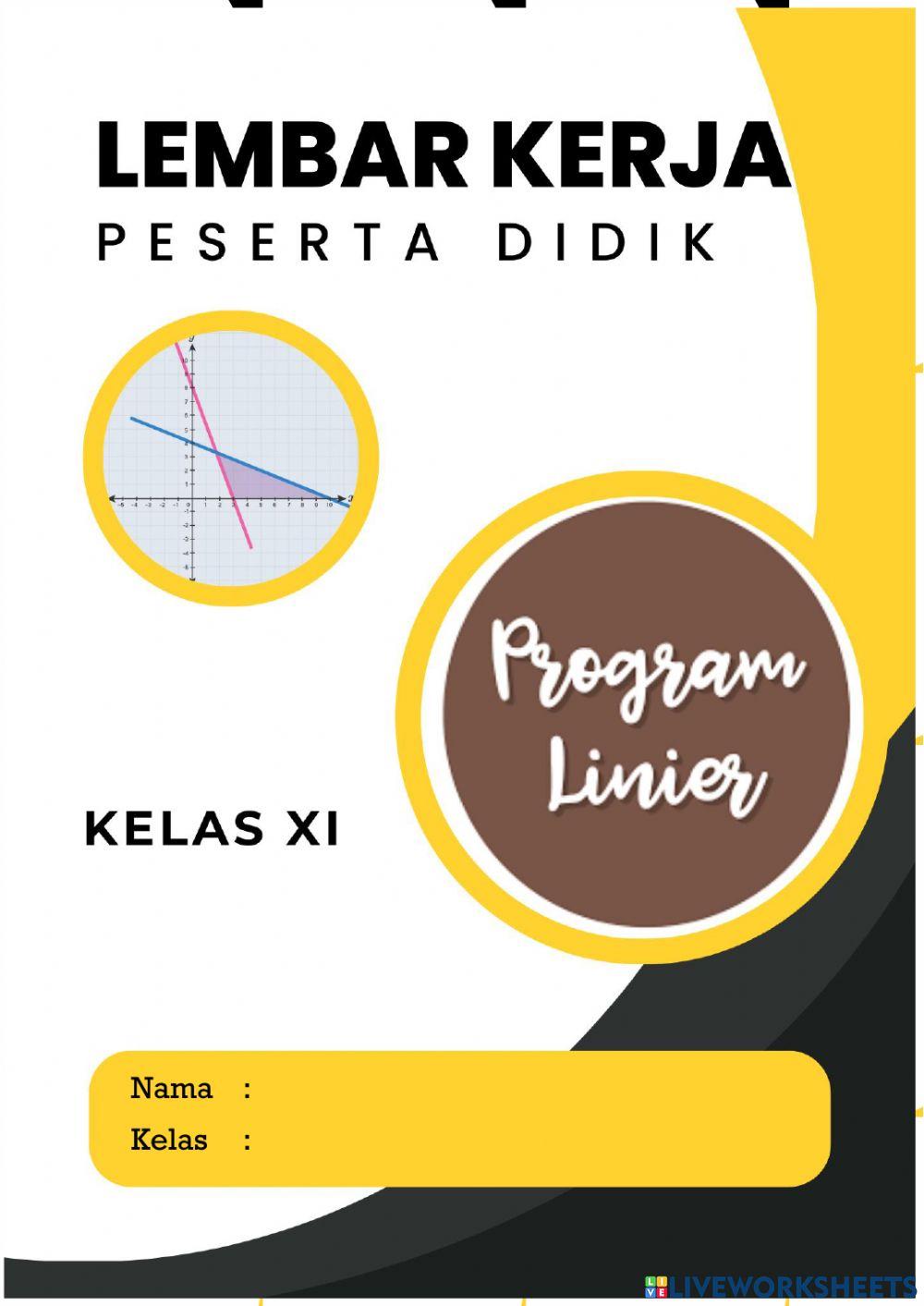 LKPD-Soal Program Linear worksheet | Live Worksheets