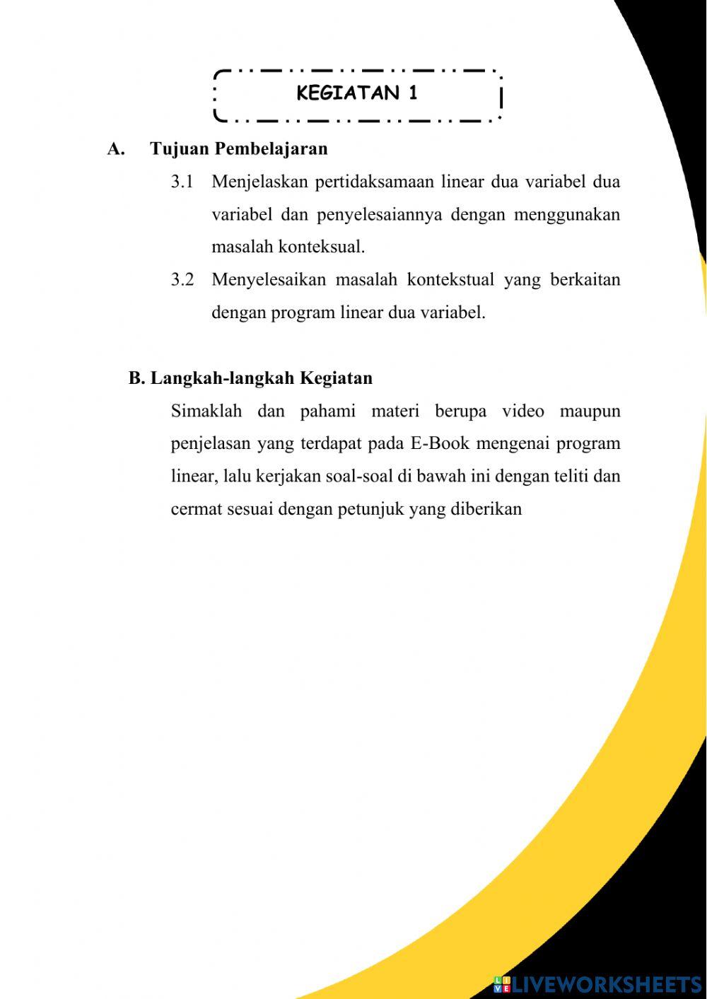 LKPD-Soal Program Linear