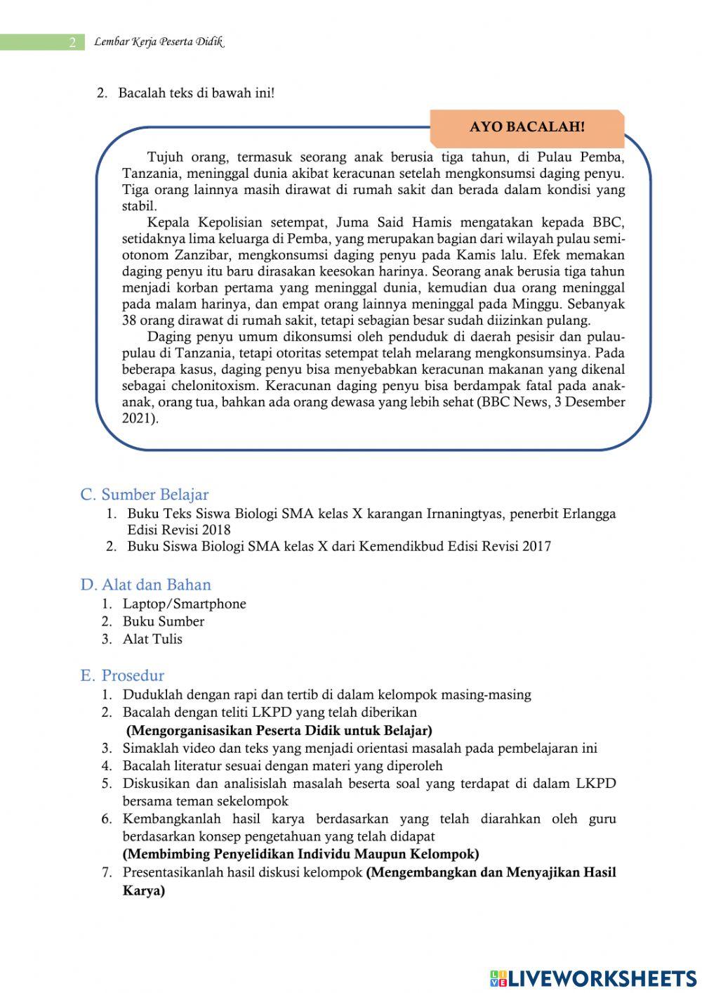 Lkpd klasifikasi makhluk hidup