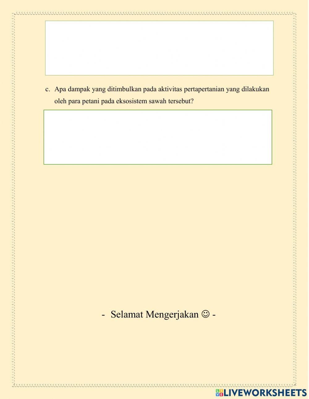 LKPD Interaksi Makhluk Hidup Dengan Lingkungannya