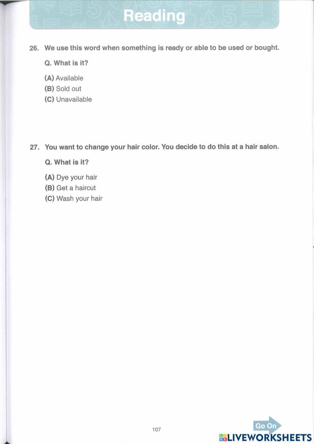 Toefl Primary 1 Book 3 Practice Test READING