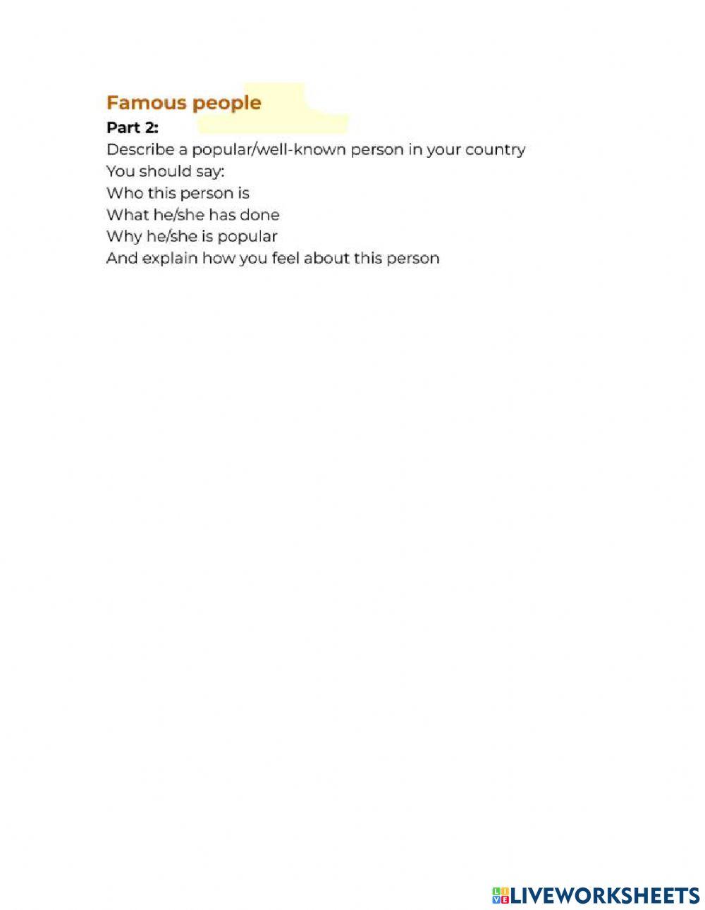 Speaking famous person