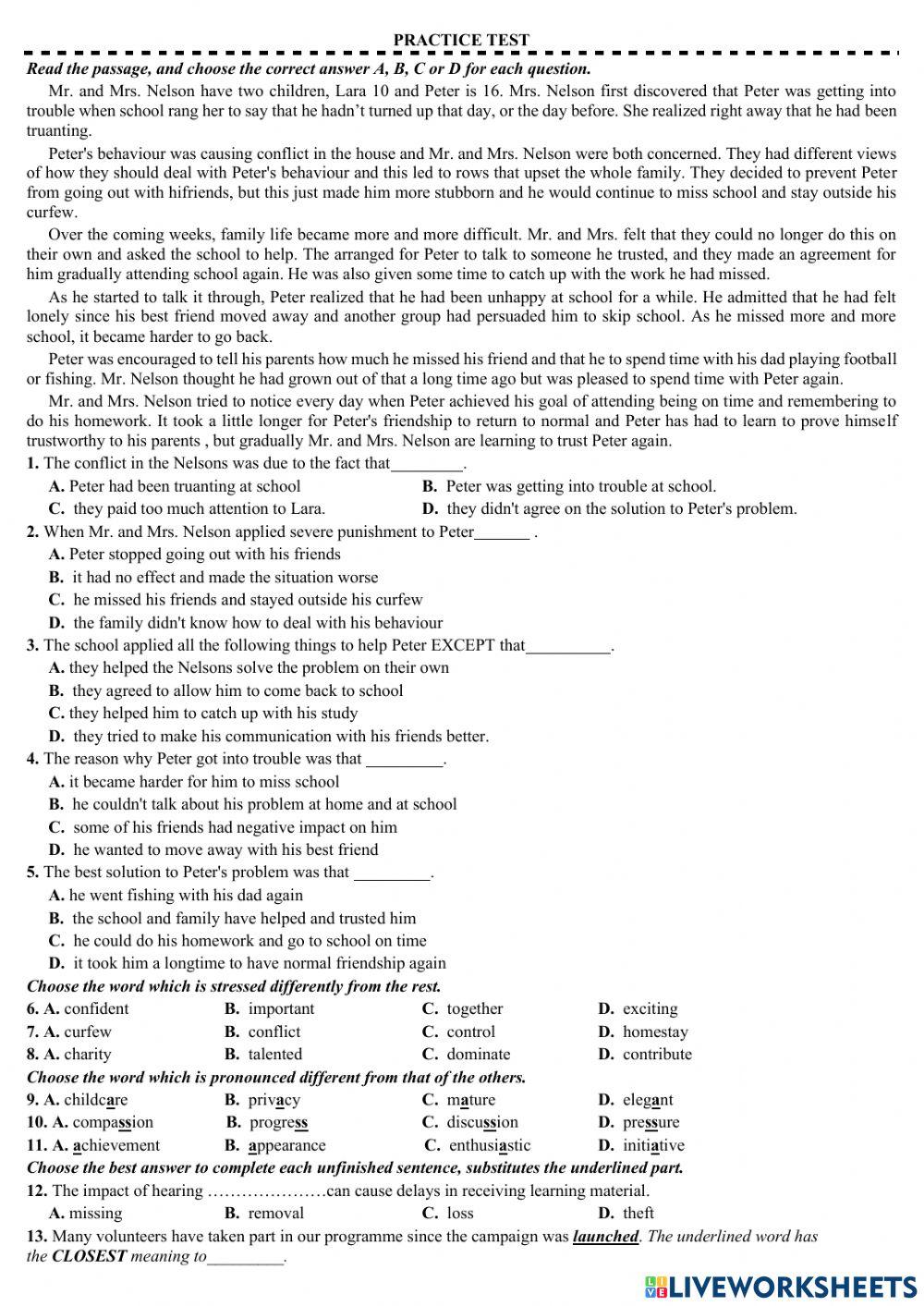 Revision for the first final term