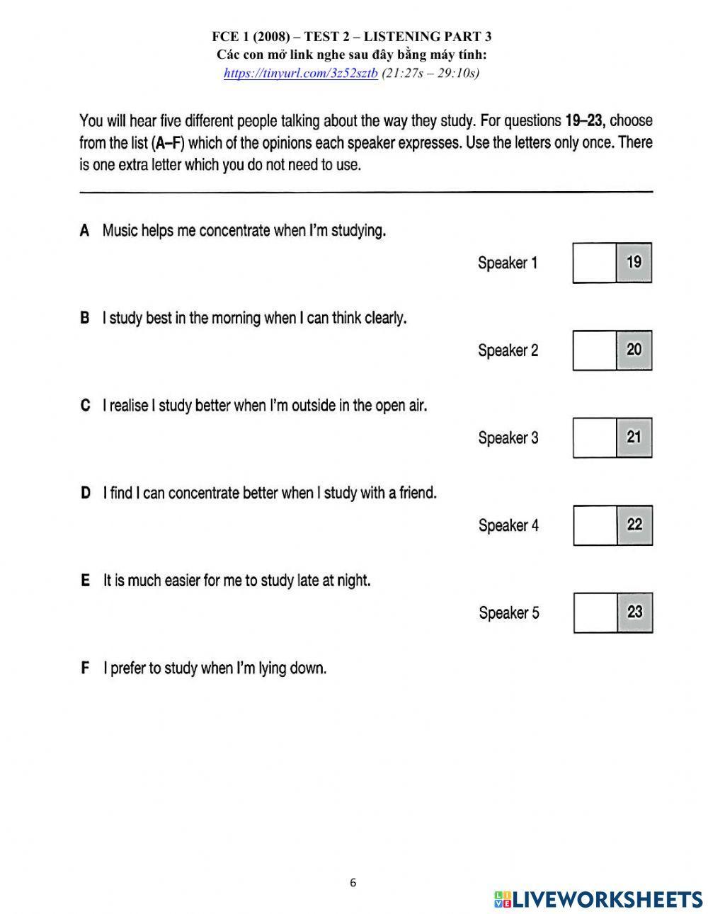 S8-Winter Break-FCE Practice
