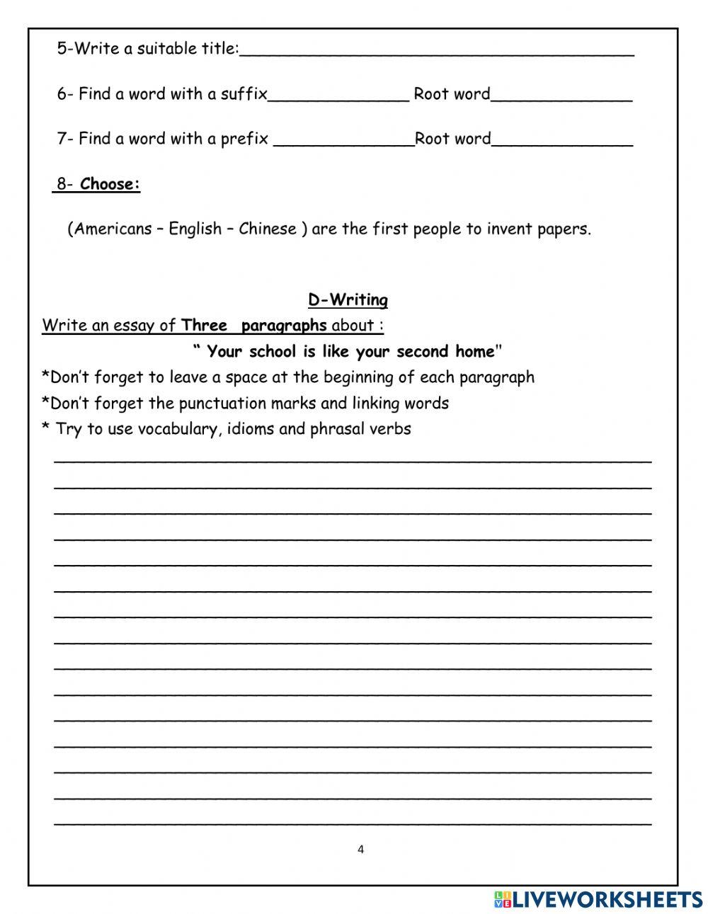 G4 Sample Test    Grade (4)