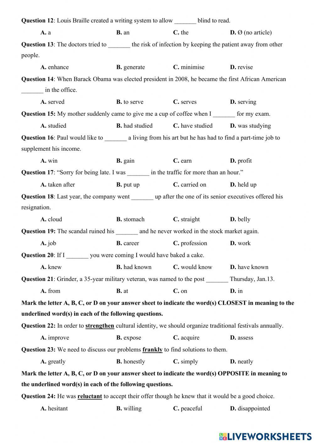 Đề thi cuối kỳ 1 - năm học 22-23