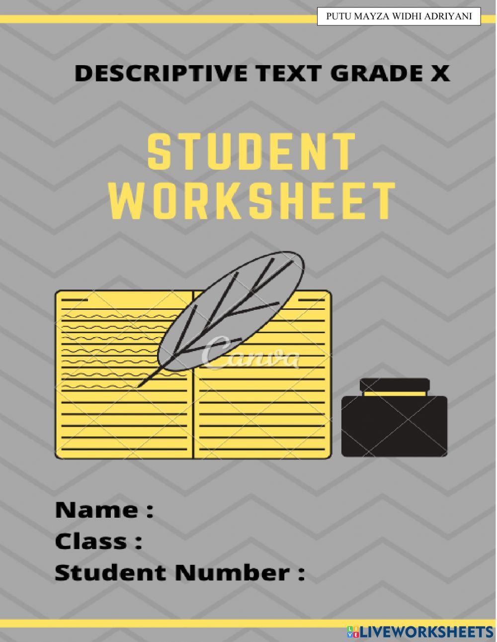 Descriptive Text Student's Worksheet