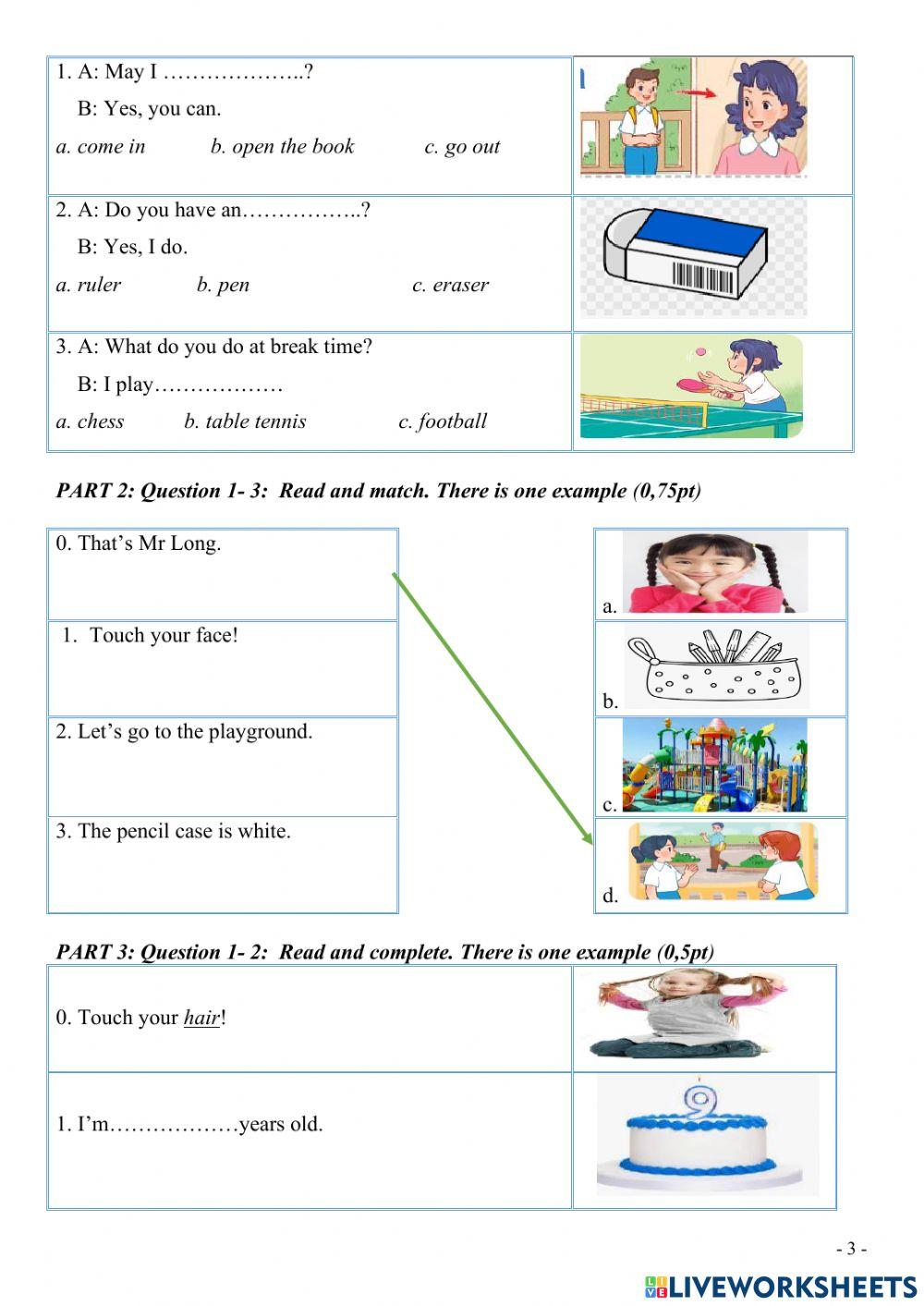 TEST TERM - Grade 3 No 3