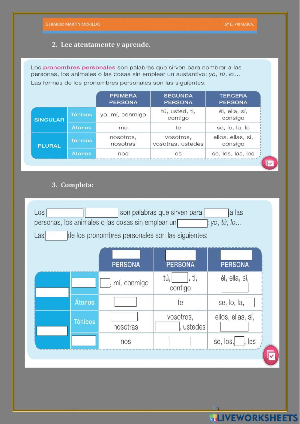 Taller de gramática. Ficha 5. Taller de gramática. Ficha 5.