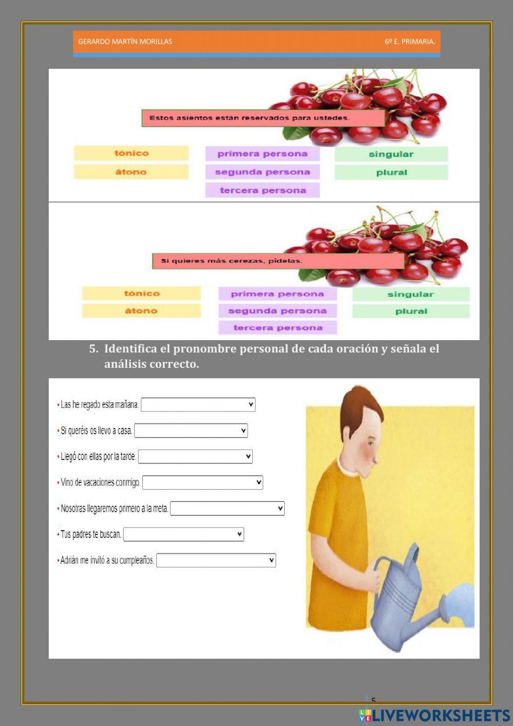 Taller de gramática. Ficha 5.