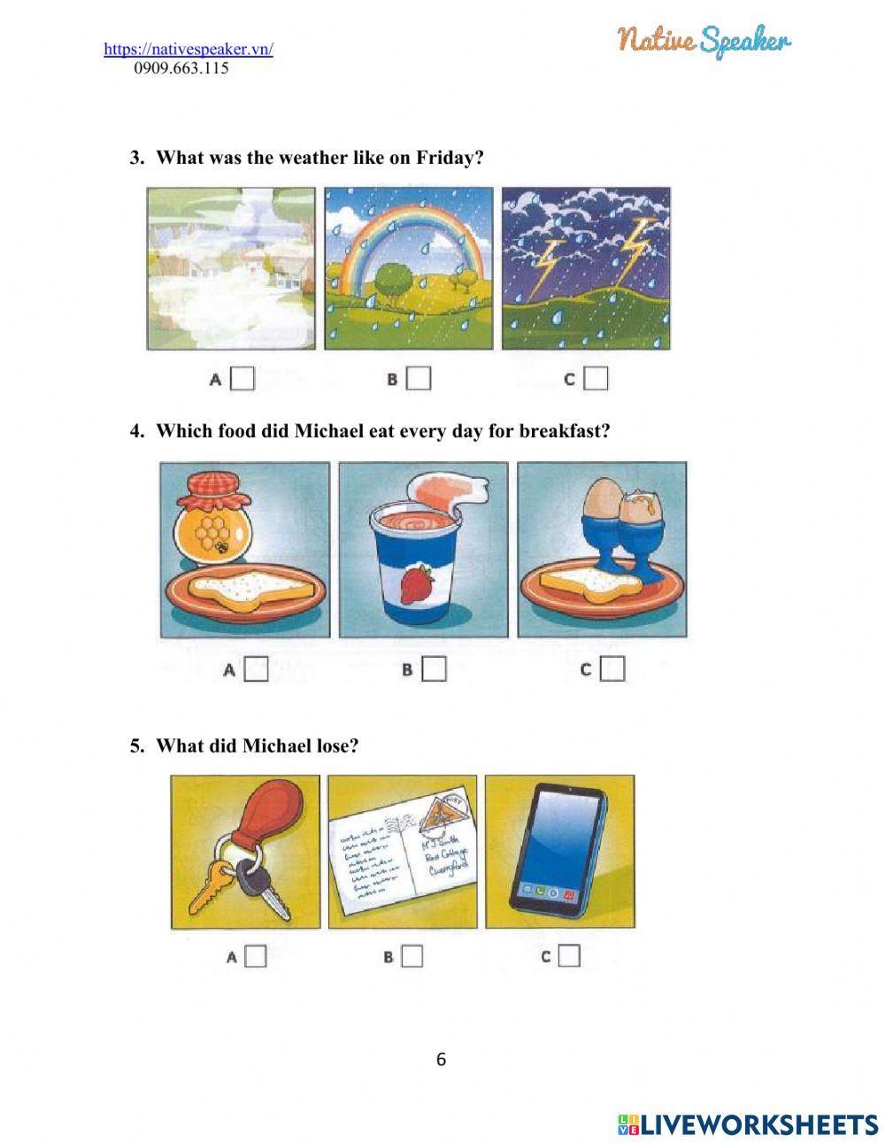 Listening 1 practice test 3