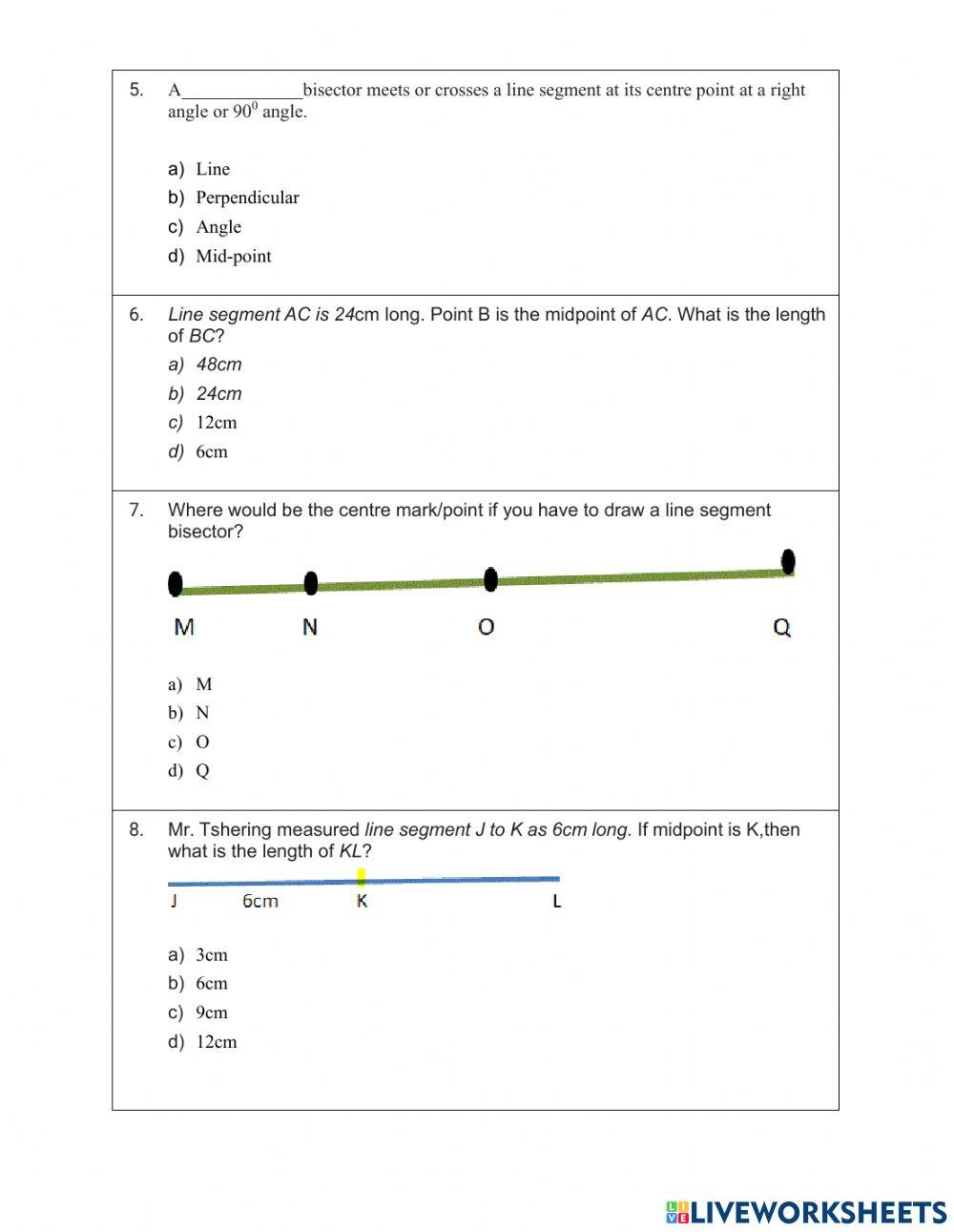 Line segment bisector Line segment bisector