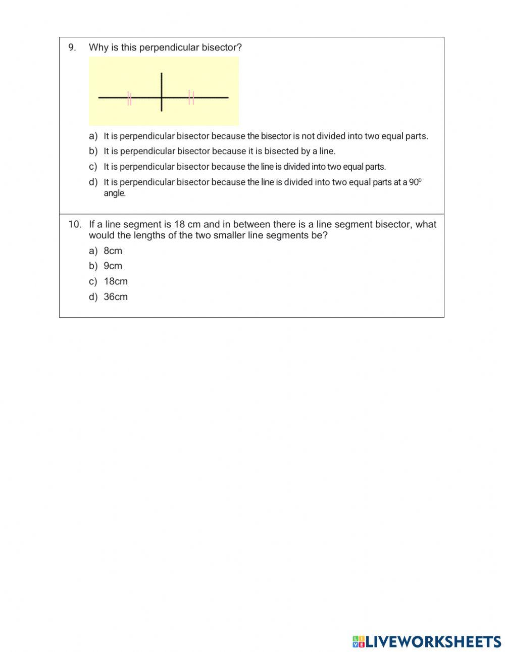 Line segment bisector Line segment bisector